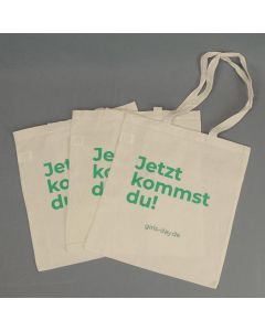 Girls'Day-Tasche | 10 Stück, naturweiß mit Schriftzug