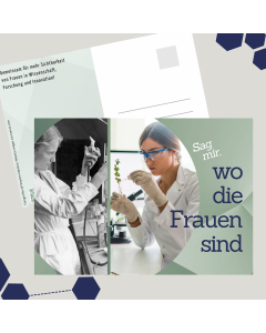 Postkarte "Sag mir wo die Frauen sind" - Metavorhaben innovative Frauen im Fokus